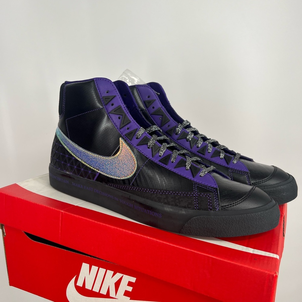 Nike Men’s blazer Mid ‘77 bLACK Purple Shoes Size 12